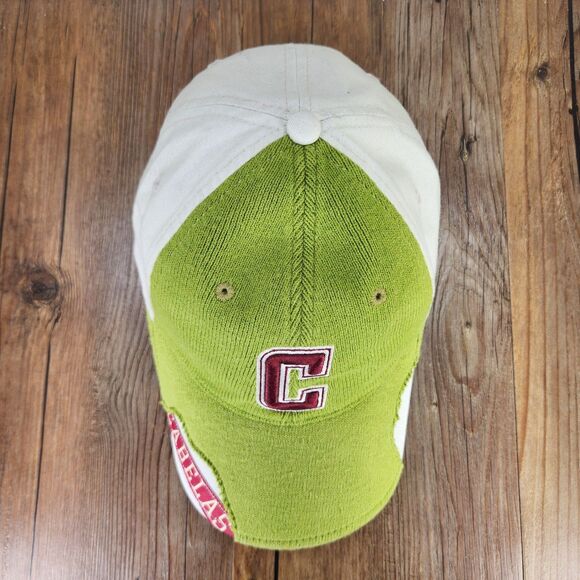 Cabela's Collegiate Varsity "C" Strapback Hat Cap Green Terry Cloth Distressed - Picture 7 of 11